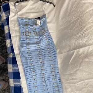 AKIRA Light Blue Beaded Dress
